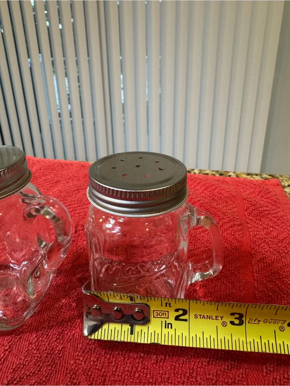 9 Clear Glass Mason Seasoning with 2 Silver Metal Shaker Lids - Clear & Silver